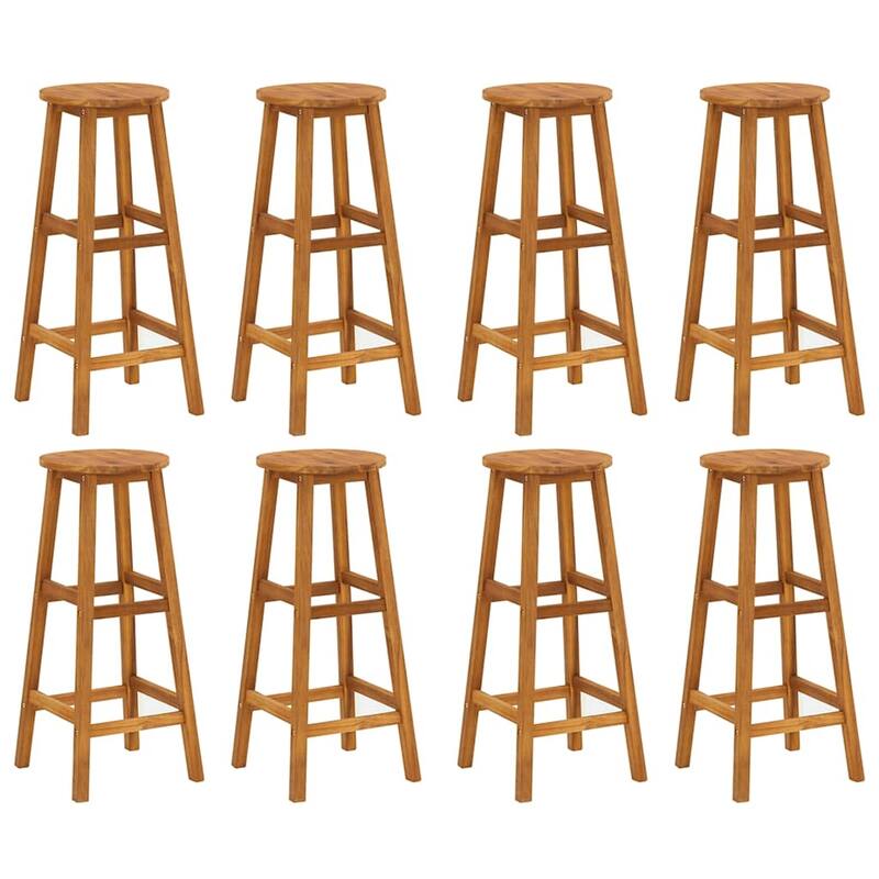 vidaXL Bar Stools 8 pcs Solid Wood Acacia - 13.4" x 13.4" x 29.9"