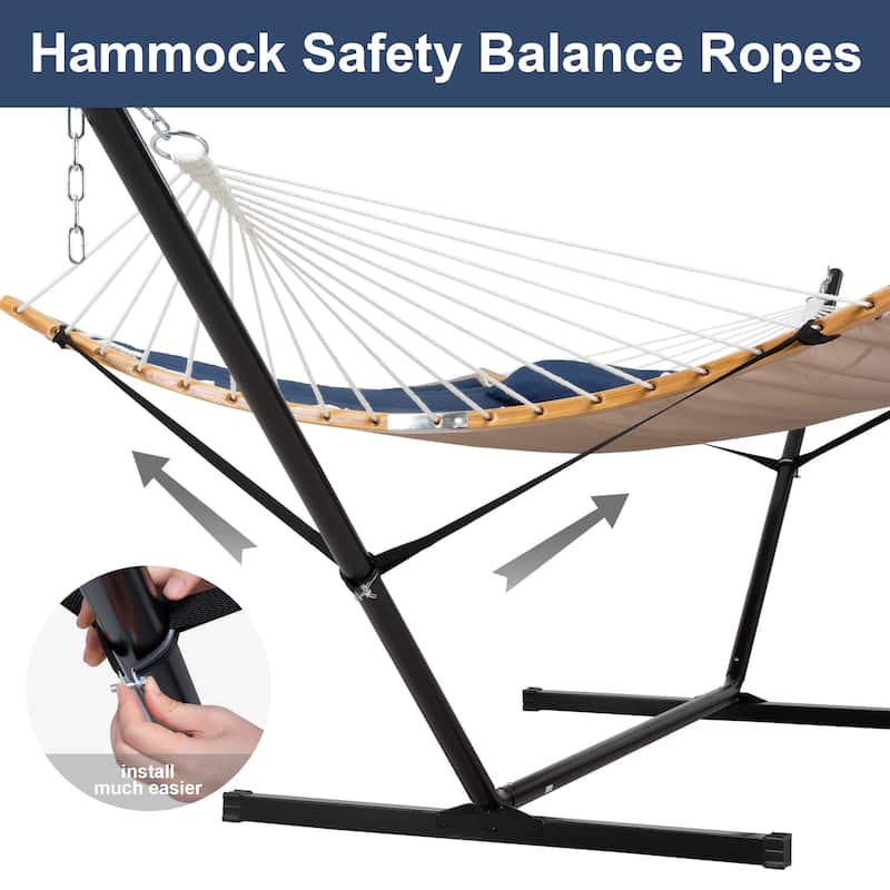 2-person Outdoor Hammock with Stand & Pillow