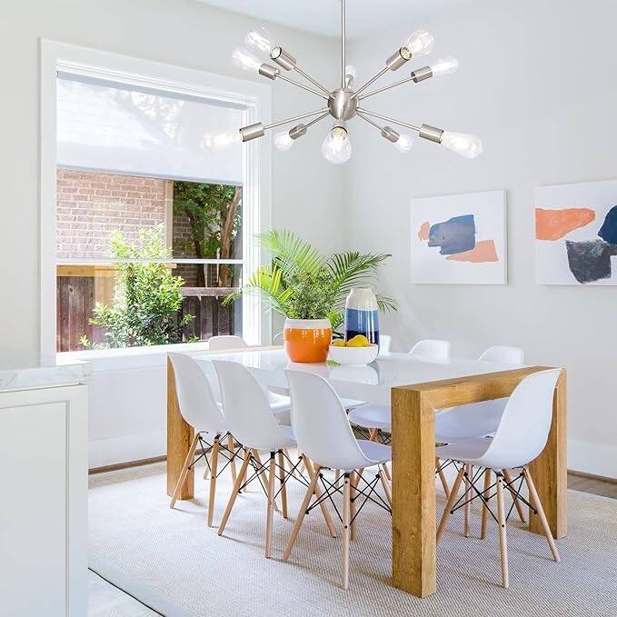 10-Light 23.54-inch Sputnik Chandelier Light for Kitchen Island Study