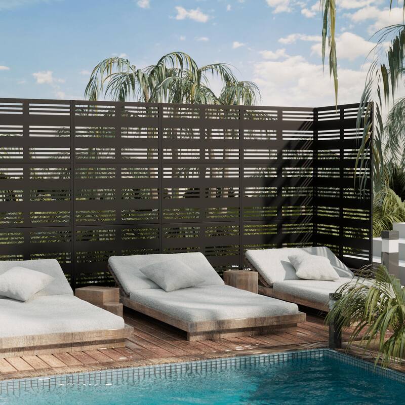Outdoor Privacy Screen Metal Privacy Screen Panel Free Standing - 72*35