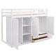 preview thumbnail 11 of 14, Functional Twin Size Loft Bed with 3 Shelves, 2 Wardrobes and 2 Drawers, Ladder with Storage