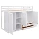 preview thumbnail 11 of 14, Loft Bed with Storage Shelves, Wardrobes, and Drawers, White