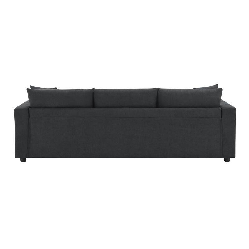 100" L-Shaped Sectional Sofa, Modern Couch Set with Convertible Ottoman and 2 Free Pillows