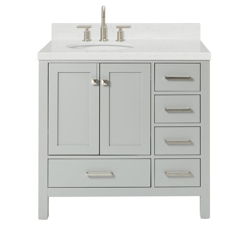 Ariel A036SLCQOVO Cambridge 36" Free Standing Single Basin Vanity Set - Grey