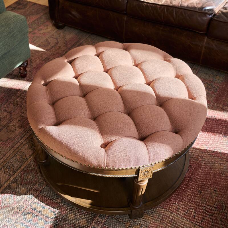 Maven Lane Mesa Round Upholstered Coffee Table