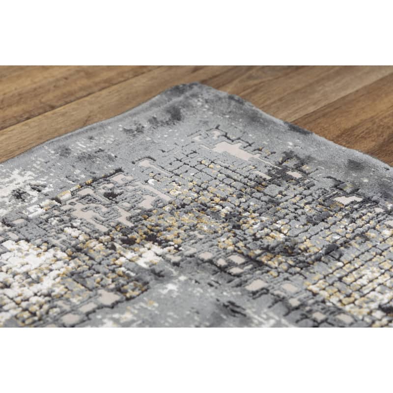 Alora Decor Spring Grey, Beige and Mosaic Pattern Rug