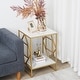 preview thumbnail 6 of 7, Sintered Stone End Coffee Table 2 Tier Side Table With Storage Shelf - 15.75x15.75x22.83 inch