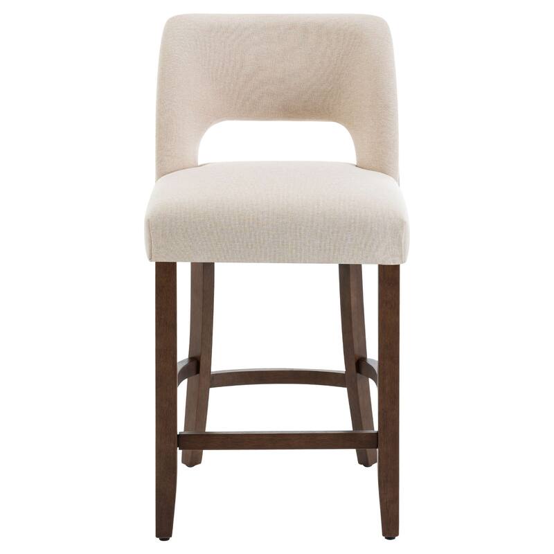 Set of 2/4/6,Upholstered Counter Height Bar Stools,Modern Counter Stools with Wood Legs for Kitchen Island Dining Room Bar