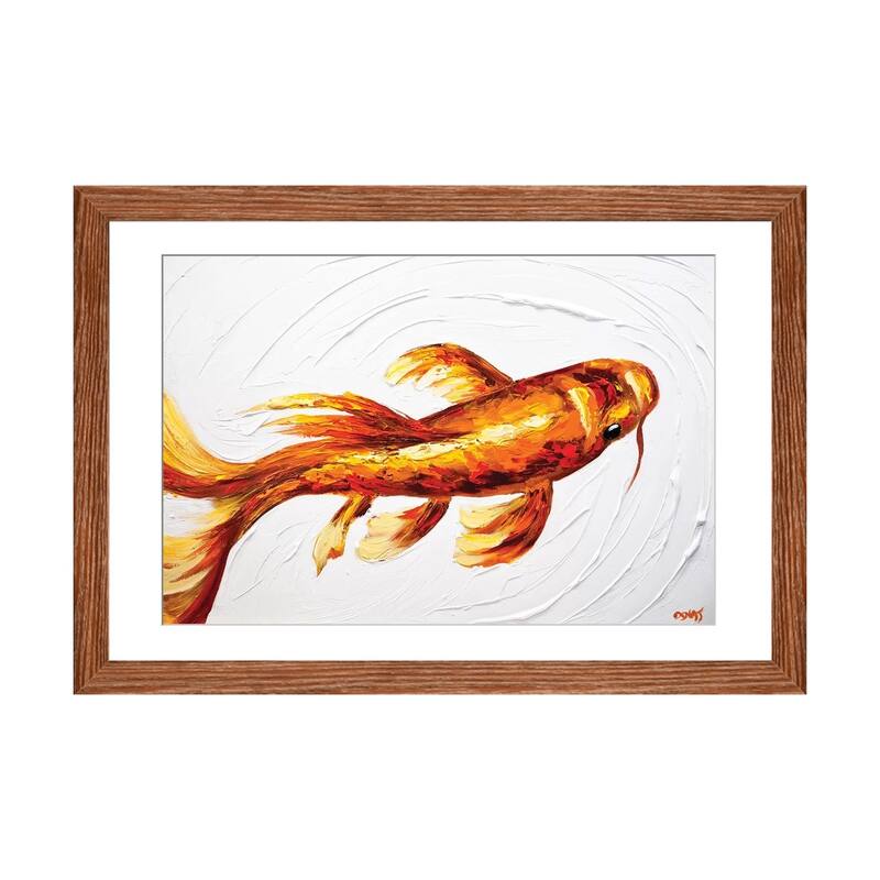 iCanvas "Orange Koi Fish" by Osnat Tzadok - Walnut - 24x32x1