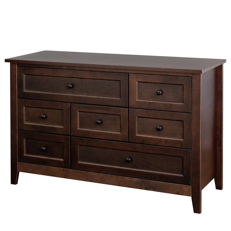 Modern Solid Wood Drawer Dresser with Retro Round Handles