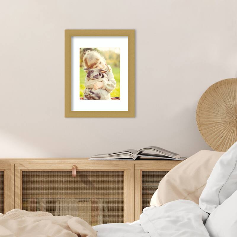 Grace Brushed Gold Narrow Framed Picture Frame, Photo Frame