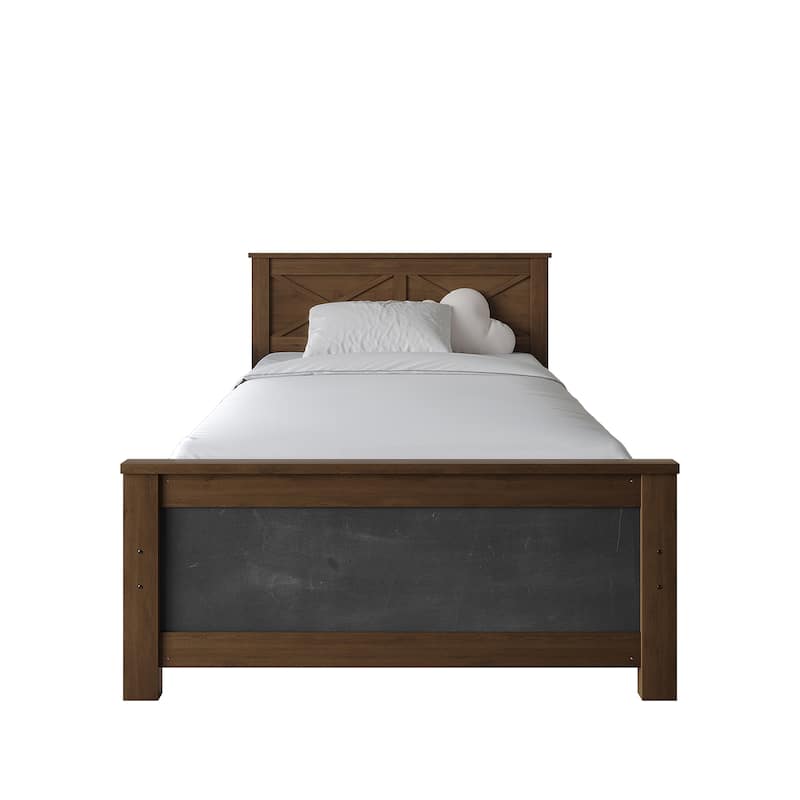 CraftPorch Elegance Twin Platform Bed - Walnut