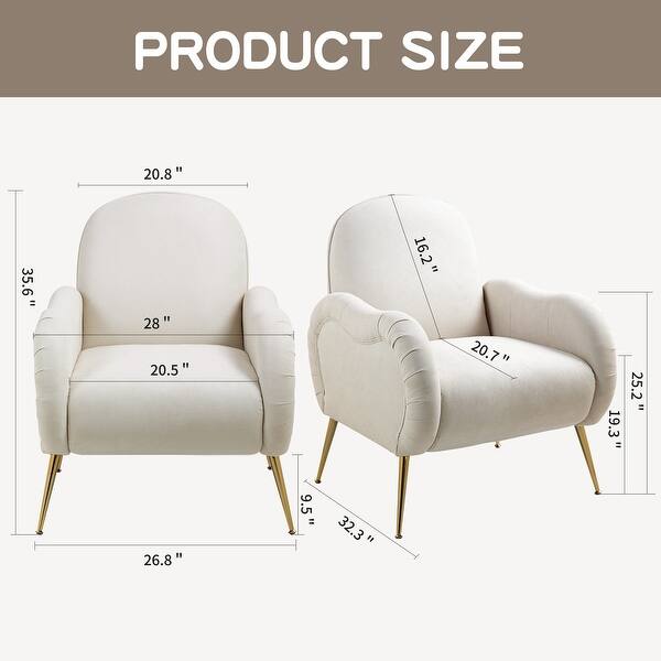 dimension image slide 0 of 2, Accent Chair With Metal Gold Legs, Snowflake fabric Armchair,Single Sofa Chair for Living Room Bedroom, Dining Room