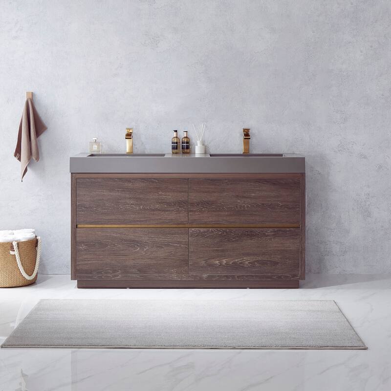 Miseno MV703060M-NM Huesca 60" Free Standing Double Basin Vanity Set