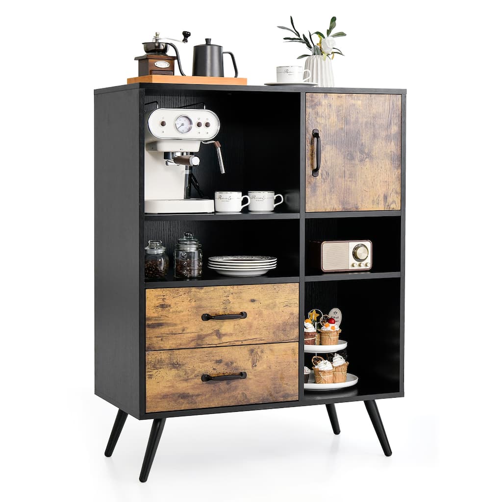 Costway Industrial Buffet Sideboard Storage Cabinet Organizer Cupboard - 31.5'' x 16'' x 42'' (L x W x H)