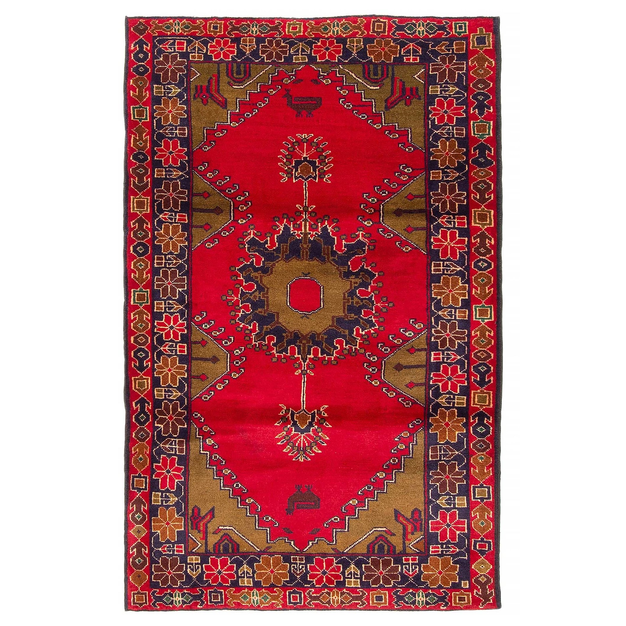 Teimani Red Rug 3'2" x 5'1" - 3'2 x 5'1