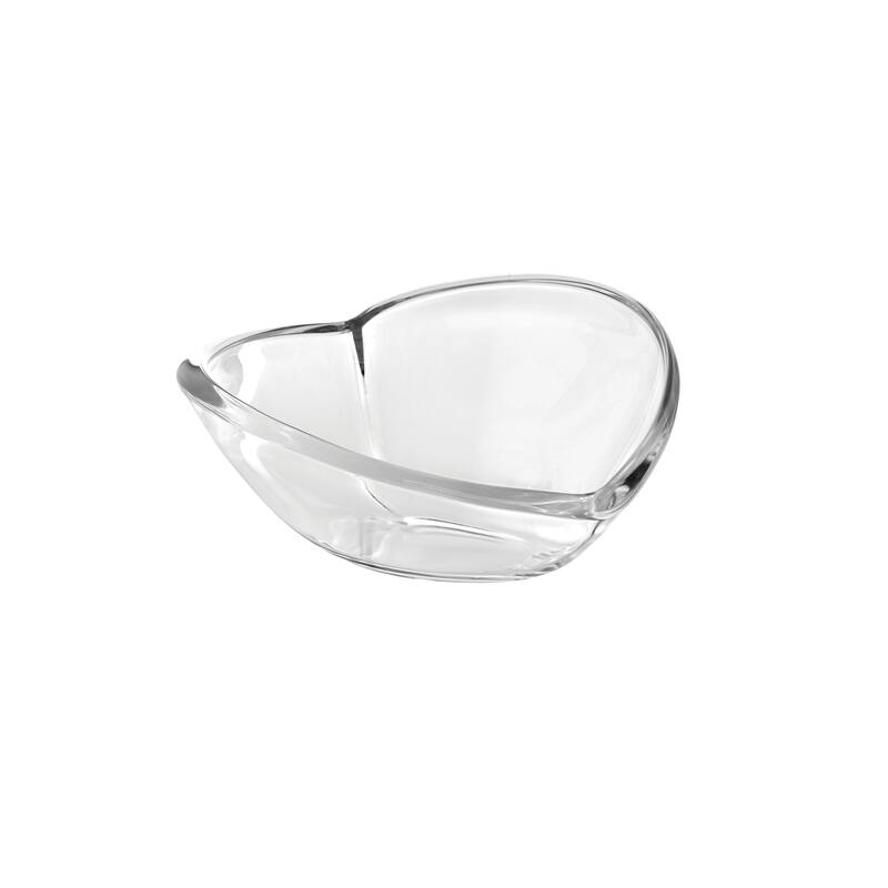 Glass Small Oval Bowls-Set of 6- Heart Shaped-5.75" Length x 5.5"Width