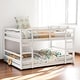 preview thumbnail 4 of 18, Full Over Full Bunk Bed with Ladder and Guardrails, Solid Wood Frame, No Box Spring Required