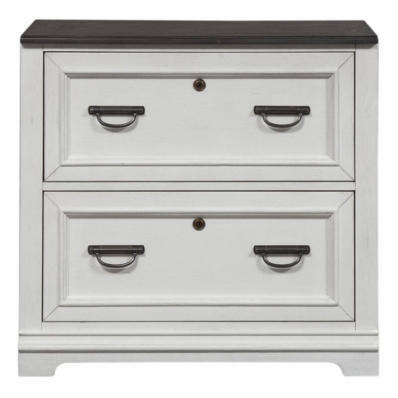 Allyson Park Wirebrushed White Bunching Lateral File Cabinet