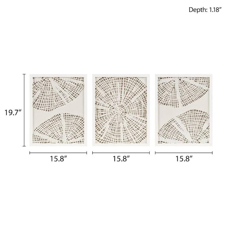 Madison Park Solana Framed Abstract Coastal Rice Paper Shadowbox Wall Decor Set