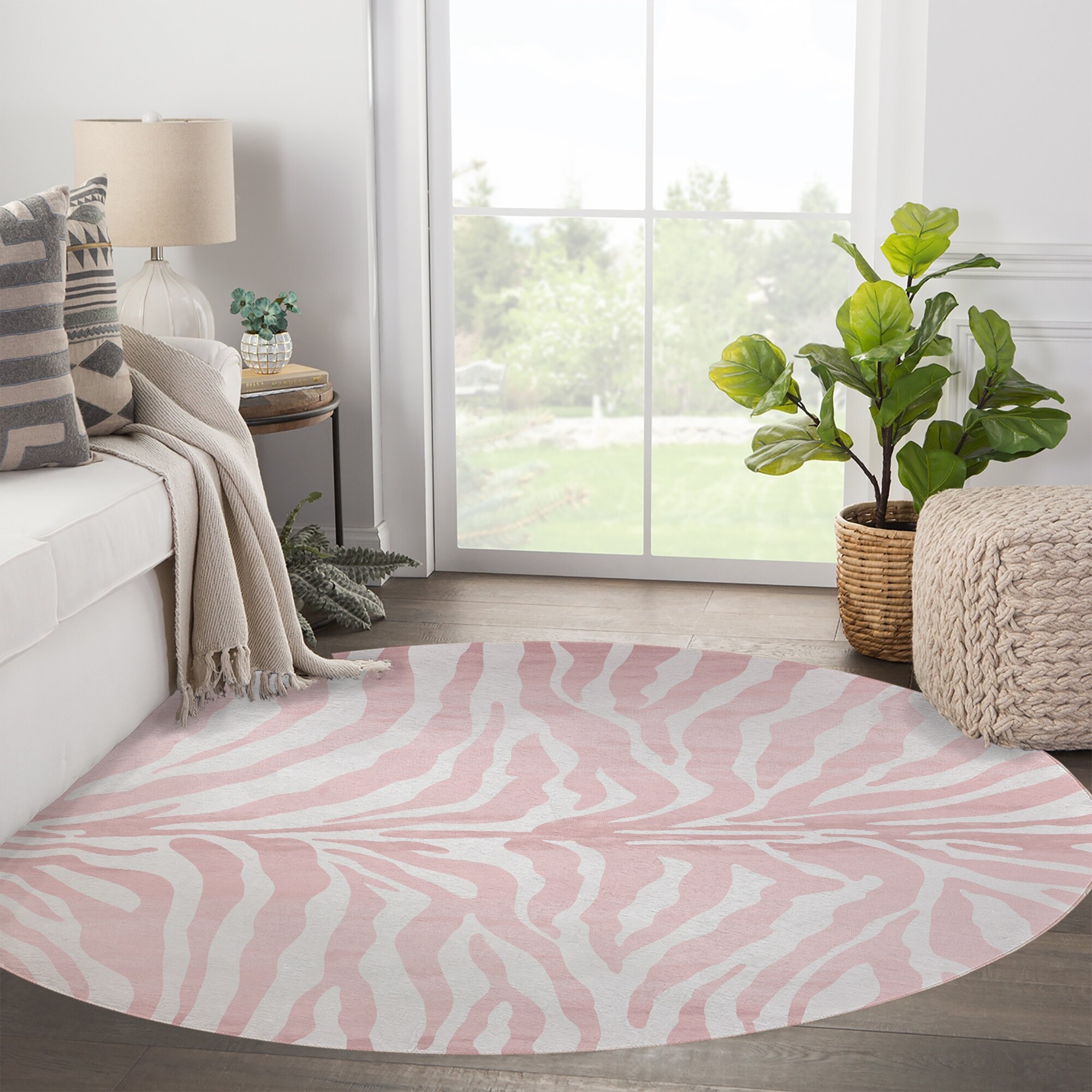Zebra Bath Rug Kavka Designs Color: Pink