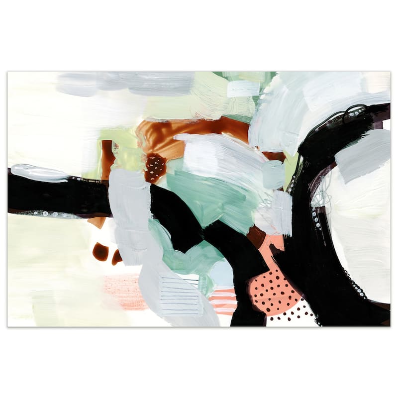 "Synchronal I" Frameless Free Floating Tempered Art Glass Wall Art by EAD Art Coop