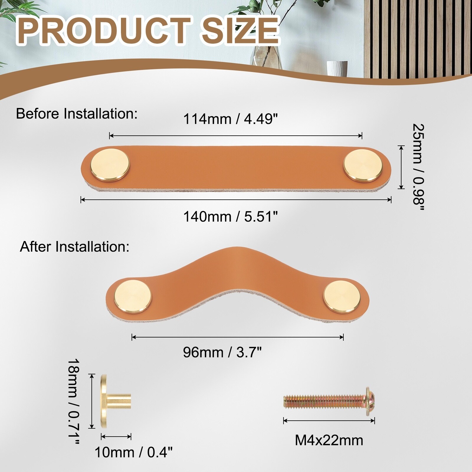 Leather Drawer Pulls Leather Handle Hole Center Cabinet Dresser Knobs with Screws for Dresser Cupboard Closet Doors