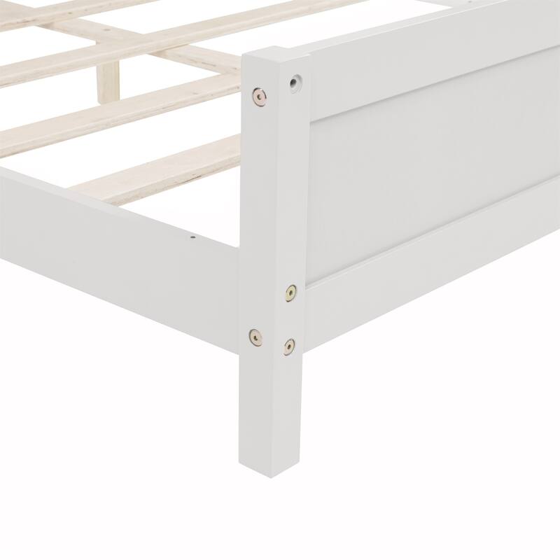 Full Size Pine Bed w/ Bookcase Headboard ,LED Sensor Light, Guardrails
