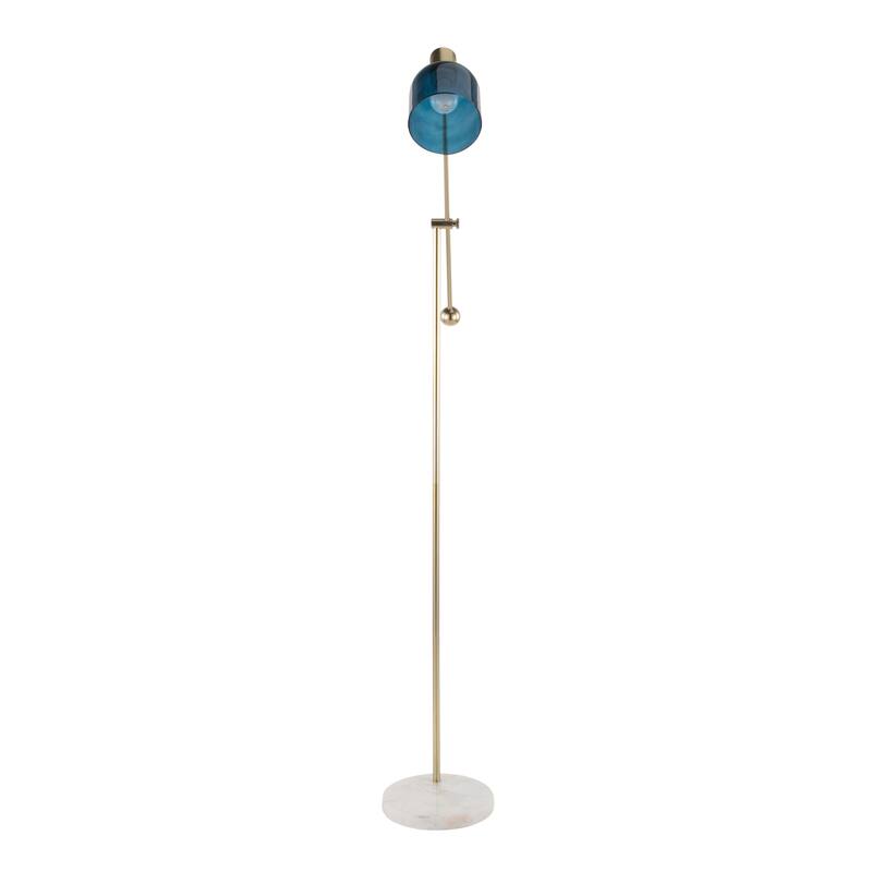 Lumisource Floor Lamp White Marble and Metal with Clear Frosted Glass - 29.5"Lx10.75"Wx73"H