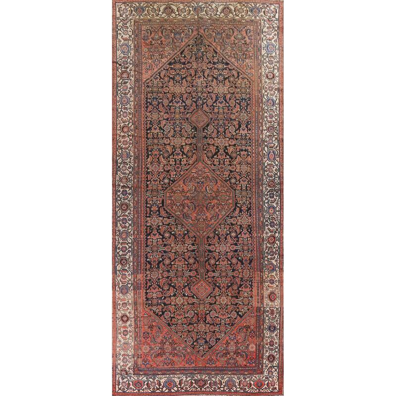 Pre-1900 Antique Malayer Persian Runner Rug Hand-knotted Wool Carpet - 6'10" x 15'7"