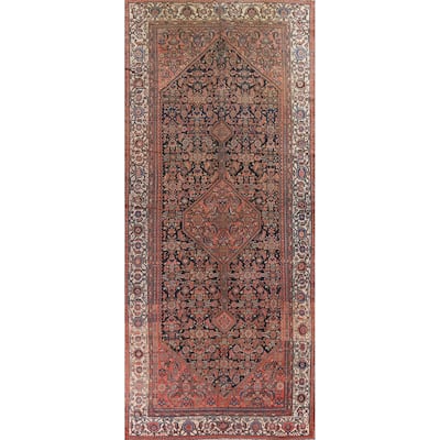 Pre-1900 Antique Malayer Persian Runner Rug Hand-knotted Wool Carpet - 6'10" x 15'7"