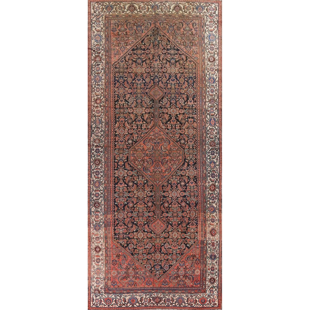 Pre-1900 Antique Malayer Persian Runner Rug Hand-knotted Wool Carpet - 6'10" x 15'7"