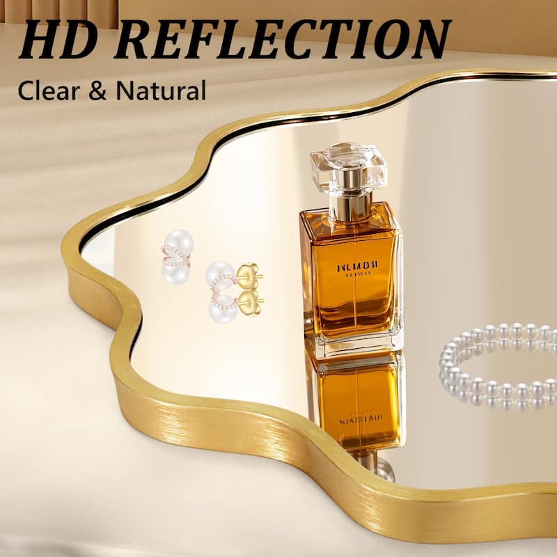 ALuminum Alloy Framed Wavy Oval Wall Mirror