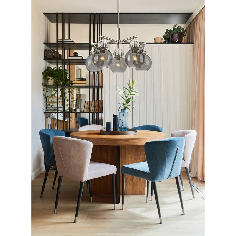 Innovations Lighting Newton Sphere - 5 Light 7" Stem Hung Chandelier.