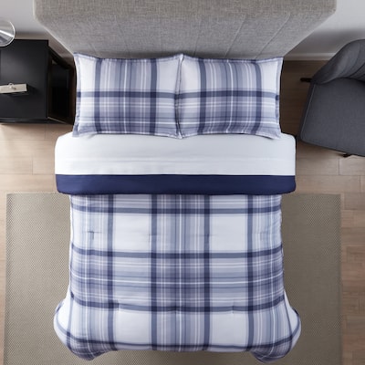 Serta Simply Clean Scott Plaid Antimicrobial Bedding Set with Sheets
