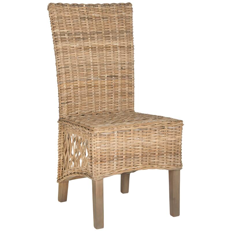 SAFAVIEH Georgene Kubu Soft Grey Dining Chair (Set of 2) - 19.3" W x 24.8" D x 40.5" H - 19Wx25Dx41H