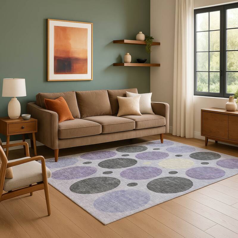 Premium Washable Super Soft Casual Circles Mayfield Rug