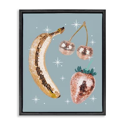 Stupell Luminous Glam Fruits Framed Floater Canvas Wall Art Design By Lil' Rue