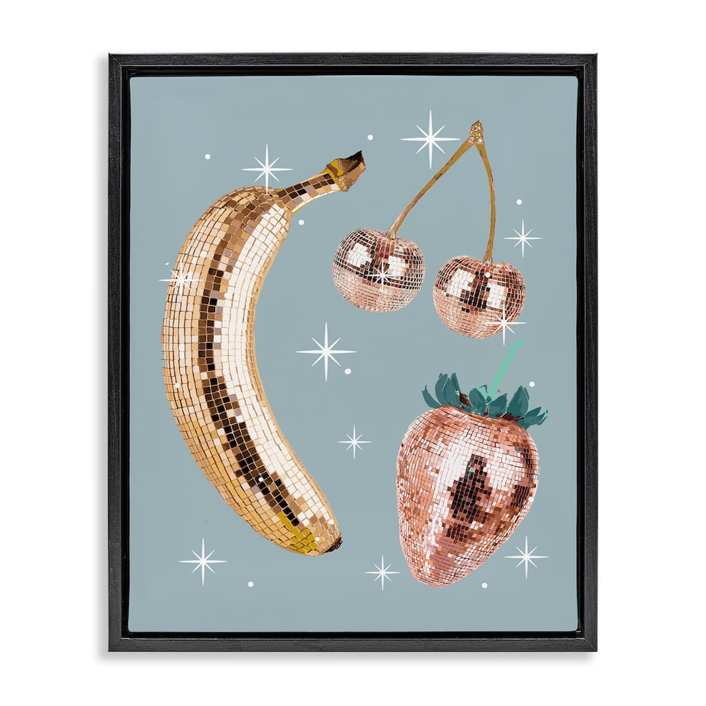 Stupell Luminous Glam Fruits Framed Floater Canvas Wall Art Design By Lil' Rue