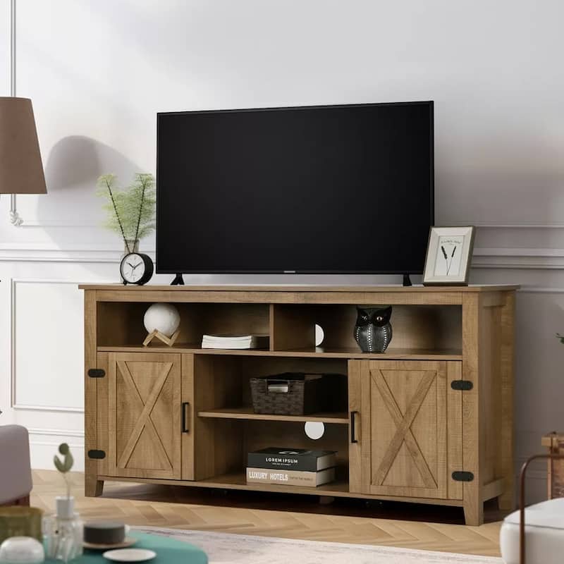 TV Stand with LED Lights & Power Outlets For 65/60/55 Inch - 58 inches