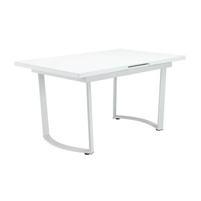 Somerset High Gloss White Dining Table with Metal Leg
