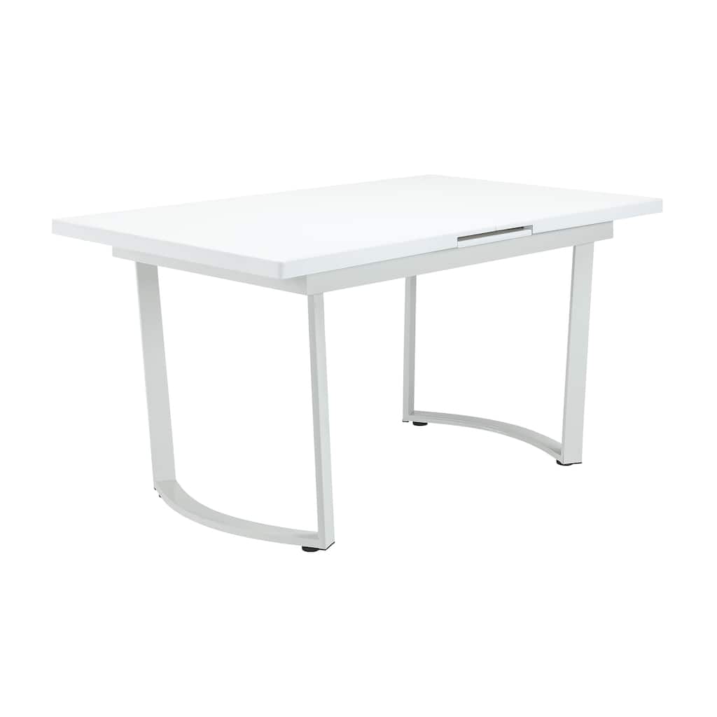 Somerset High Gloss White Dining Table with Metal Leg