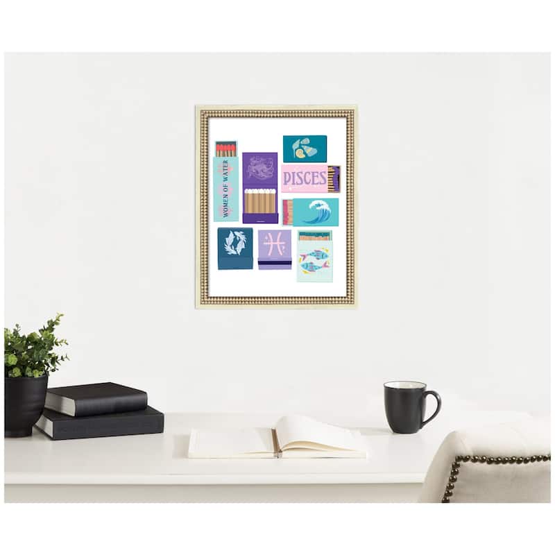 Kate and Laurel Pisces Matchbooks 14x18 FC by Megan Ryan Framed Wall Art Print