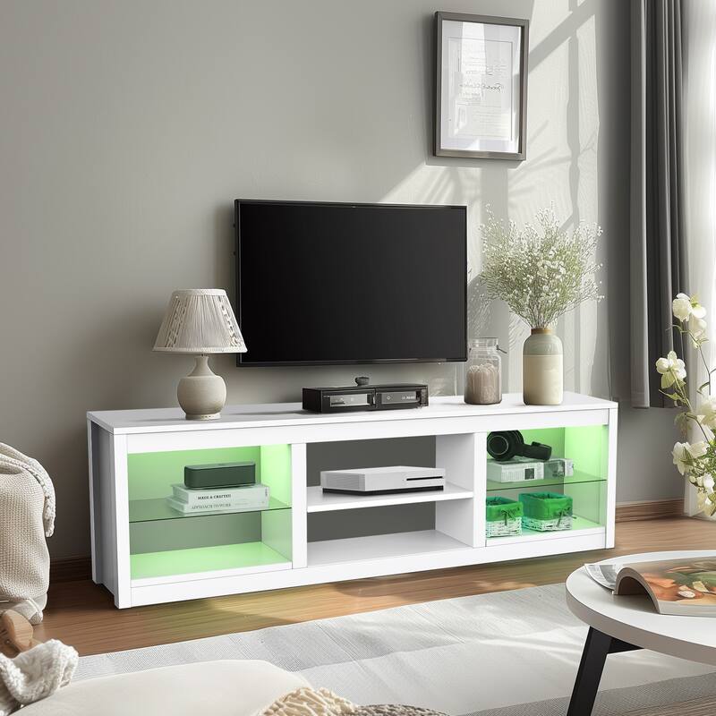 66" Modern RGB LED TV Stand Console Table for TV's up to 75"