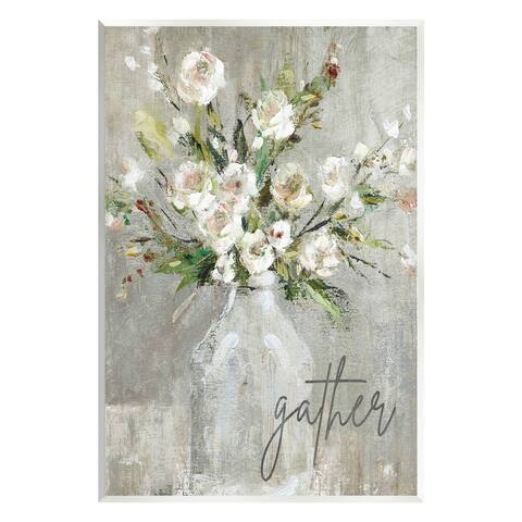 Stupell Industries Gather White Floral Bouquet Wall Plaque Art, Design by Carol Robinson