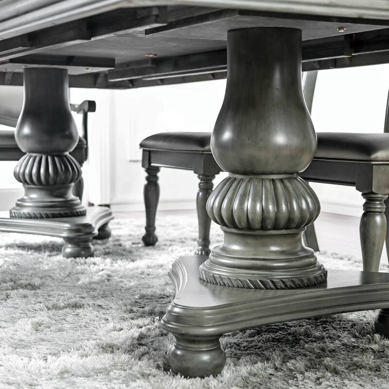 Furniture of America Tima Grey 103-inch Wood Expandable Dining Table