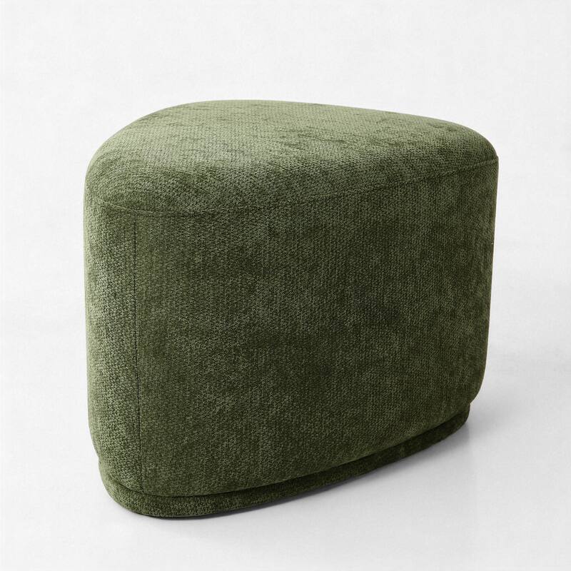 Bonnie 26"/43" W Chenille Small/ Oversized Triangular Cheese Ottoman