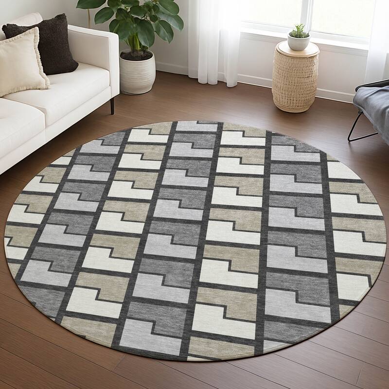 Machine Washable Indoor/ Outdoor Contemporary Kaylee Chantille Rug