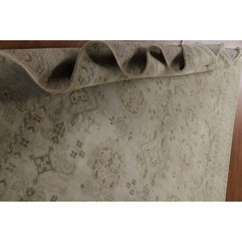 Oushak Area Rug Hand-Knotted Oriental Wool Carpet - 8'11"x 12'0"