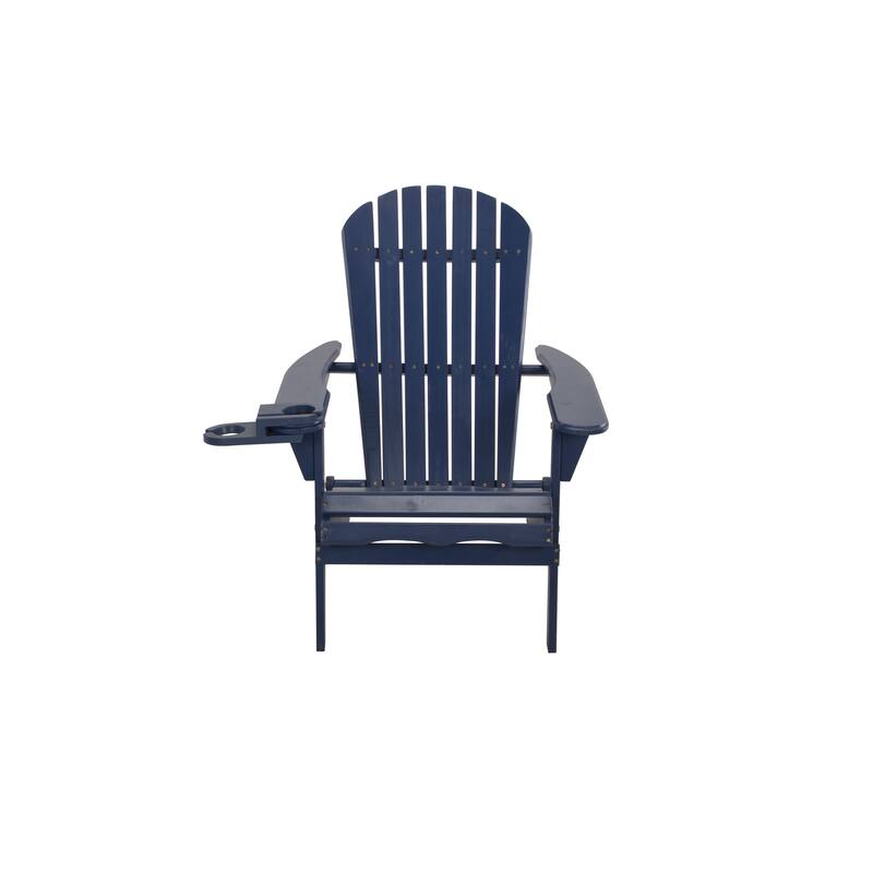Foldable Adirondack Chair with cup holder, Navy Blue On Sale Bed